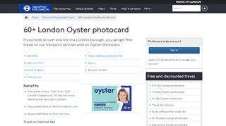 
                            5. 60+ London Oyster photocard - Transport for London