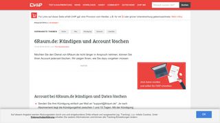 
                            4. 6Raum.de: Kündigen und Account löschen - CHIP