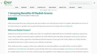 
                            7. 7 Amazing Benefits of Radish Greens | Organic Facts
