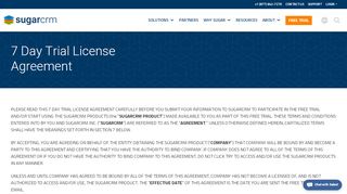 
                            2. ​7 Day Trial License Agreement | SugarCRM