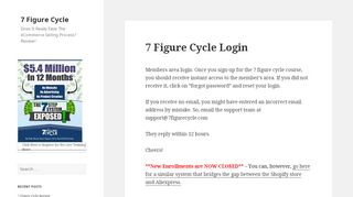 
                            3. 7 Figure Cycle Login