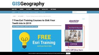 
                            10. 7 Free Esri Training Courses to Sink Your Teeth Into in 2019 - GIS ...