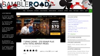 
                            5. 7 Spins Casino – $70 signup plus 675% total …