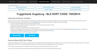 
                            9. 70030014 - BLZ code - Fuggerbank Augsburg bank - Augsburg