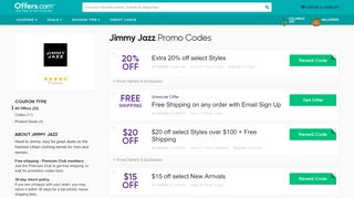 
                            9. $75 off Jimmy Jazz Promo Codes & Coupons 2019 - offers.com