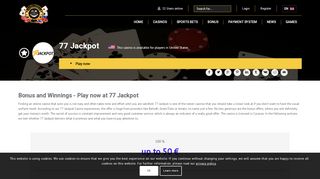 
                            9. 77 Jackpot | BigBonusWorld