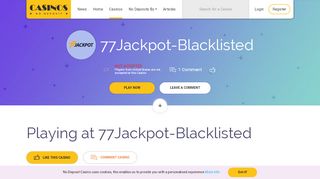 
                            8. 77Jackpot | No Deposit Casino Review