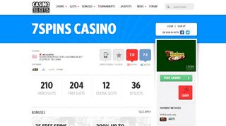 
                            8. 7Spins Casino - licensed & US friendly!