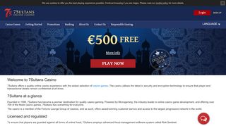 
                            6. 7Sultans Online Casino | Claim Your €500 Free Welcome Bonus