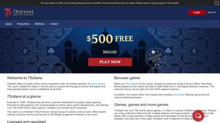 
                            1. 7Sultans online casino $/€500 FREE