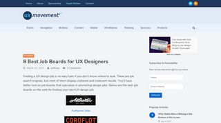 
                            2. 8 Best Job Boards for UX Designers - UX Movement