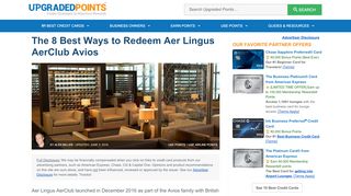 
                            8. 8 Best Ways to Redeem Aer Lingus AerClub Avios [2019]