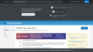 
                            4. 8 - Disable user login block - Drupal Answers