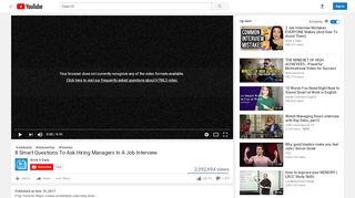 
                            5. 8 Smart Questions To Ask Hiring Managers In A Job Interview - YouTube