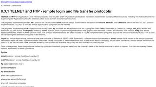 
                            6. 8.3.1 TELNET and FTP - remote login and file transfer ...