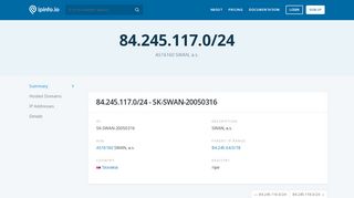 
                            4. 84.245.117.0/24 Netblock Details - SWAN, a.s. - …