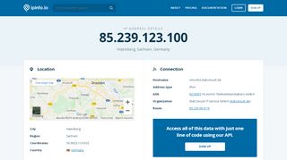 
                            4. 85.239.123.100 IP Address Details - IPinfo IP Address ...