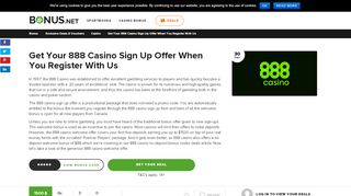 
                            9. 888 casino sign up offer and welcome offer when you sign ...