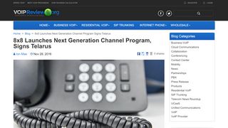 
                            9. 8x8 Launches Next Generation Channel Program, Signs Telarus