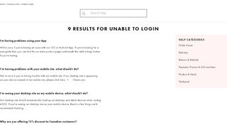 
                            4. 9 Results for Unable to login - ASOS