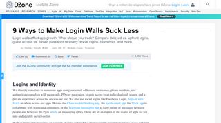 
                            1. 9 Ways to Make Login Walls Suck Less - DZone Mobile