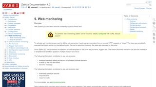 
                            5. 9. Web monitoring [Zabbix Documentation 4.2]