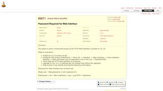 
                            7. #9671 (Password Required for Web Interface) – VLC