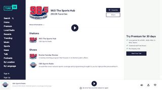 
                            3. 98.5 The Sports Hub - TuneIn | Free Internet Radio