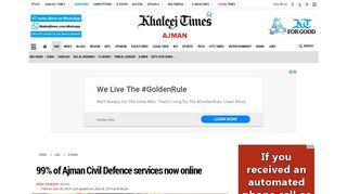 
                            9. 99% of Ajman Civil Defence services now online - Khaleej Times