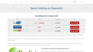 
                            5. 9japredict Betting Site in Nigeria, 9ja bet prediction (2018)