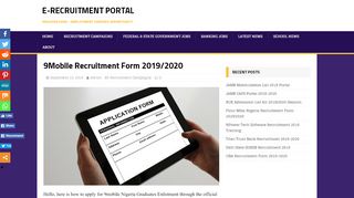 
                            4. 9Mobile Recruitment Form 2019/2020 E-Recruitment Portal