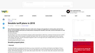 
                            7. 9mobile tariff plans in 2018 ▷ Legit.ng