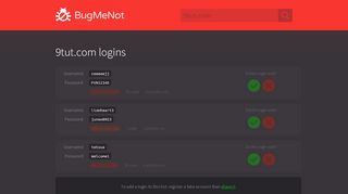 
                            8. 9tut.com passwords - BugMeNot