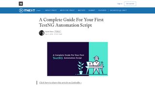 
                            9. A Complete Guide For Your First TestNG Automation Script - itnext