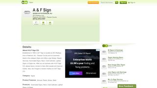 
                            6. A & F Sign in Paterson, NJ - Signs - hubbiz.com