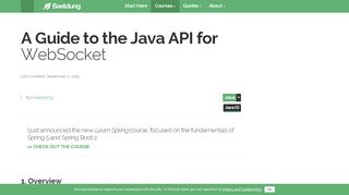 
                            1. A Guide to the Java API for WebSocket | Baeldung
