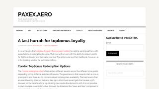 
                            8. A last hurrah for topbonus loyalty – PaxEx.Aero