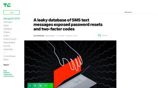 
                            5. A leaky database of SMS text messages exposed password ...