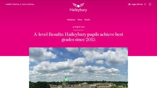 
                            8. A-level Results: Haileybury pupils achieve best grades since 2015 ...