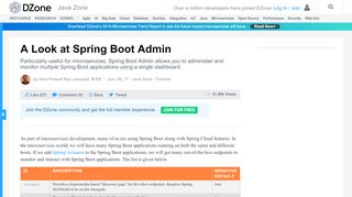 
                            1. A Look at Spring Boot Admin - DZone Java