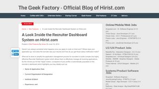 
                            8. A Look Inside the Recruiter Dashboard System on Hirist.com