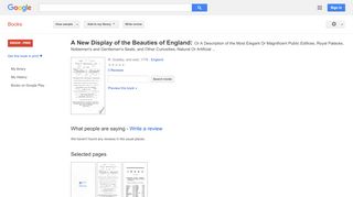 
                            8. A New Display of the Beauties of England: Or A Description of the ...