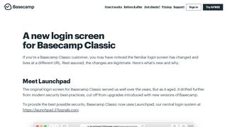 
                            2. A new login screen for Basecamp Classic
