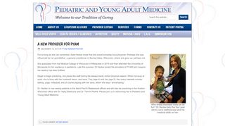 
                            4. A new provider for PYAM - Pediatric and Young Adult Medicine