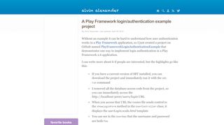 
                            1. A Play Framework login/authentication example …