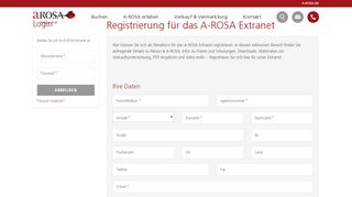 
                            2. A-ROSA Extranet für Reisebüros | Registrierung