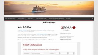 
                            7. A-ROSA Login - A-ROSA Schiffsmanifest | Mein A-ROSA