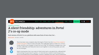 
                            10. A silent friendship: adventures in Portal 2's co-op mode | Ars Technica