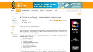 
                            6. A Small Java Script Using Selenium Webdriver - CodeProject