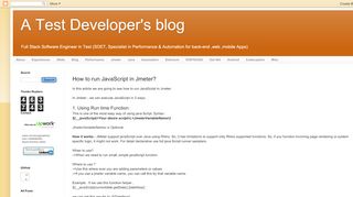 
                            1. A Test Developer's blog: How to run JavaScript in Jmeter?